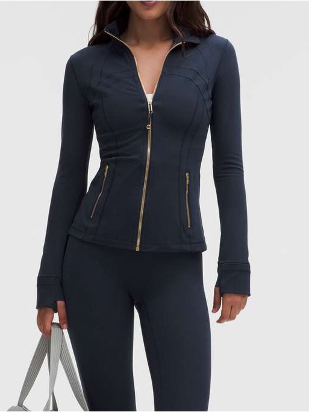 True navy and gold lululemon define jacket Nulu